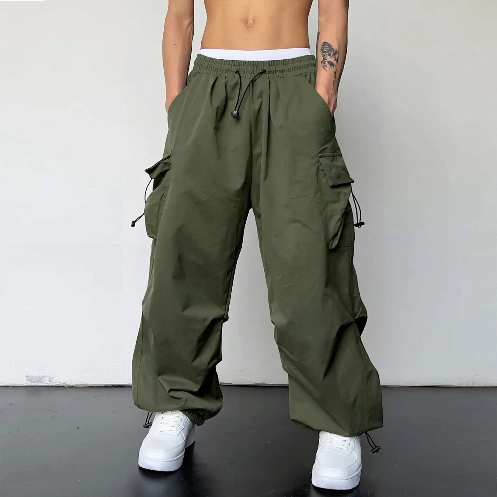 Oversized Cargo Pants Streetwear Vintage Baggy Pants Parachute Pants.