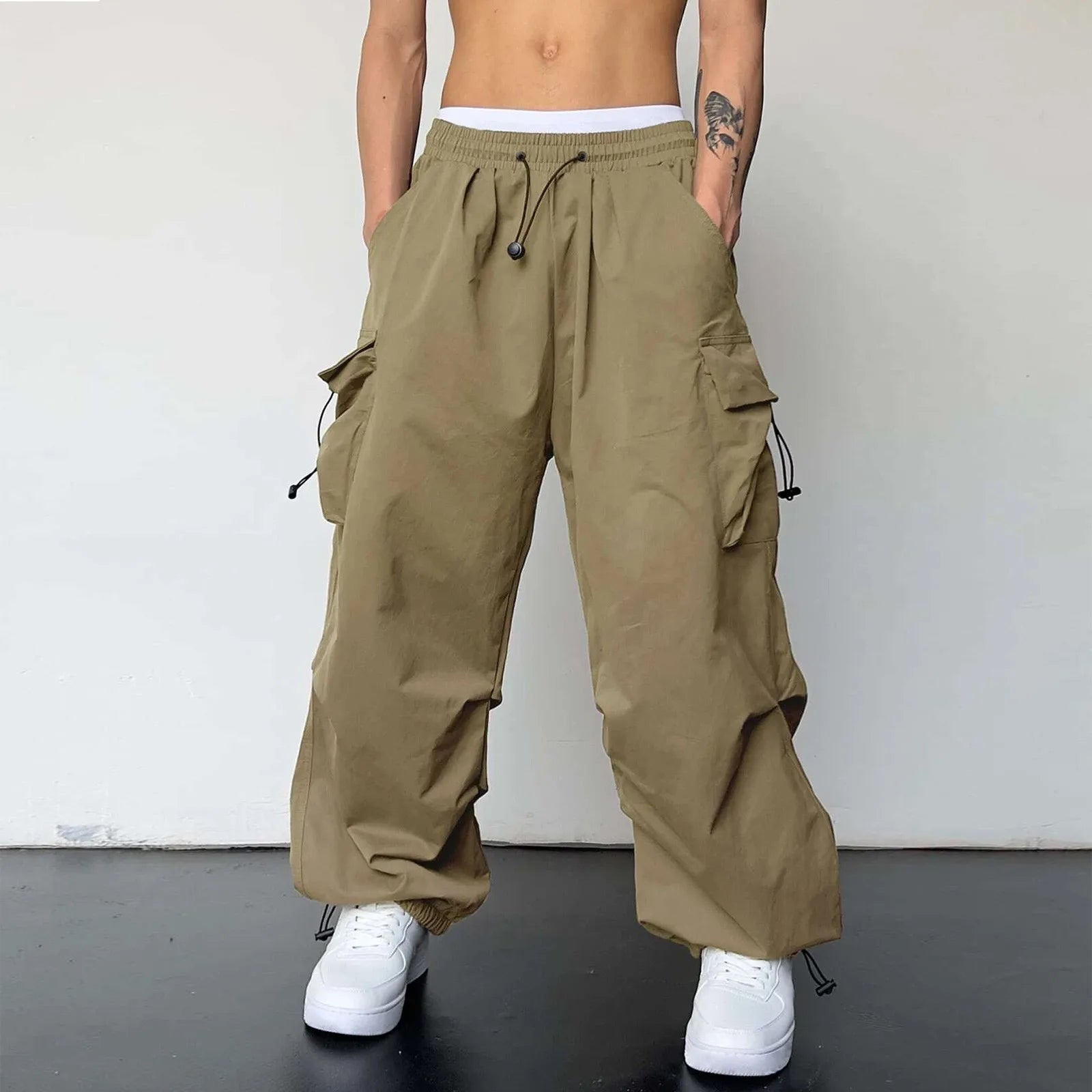 Oversized Cargo Pants Streetwear Vintage Baggy Pants Parachute Pants.